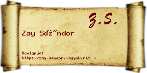 Zay Sándor névjegykártya